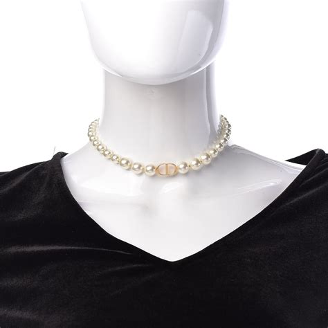 dior necklace pearl|christian dior pearl choker necklace.